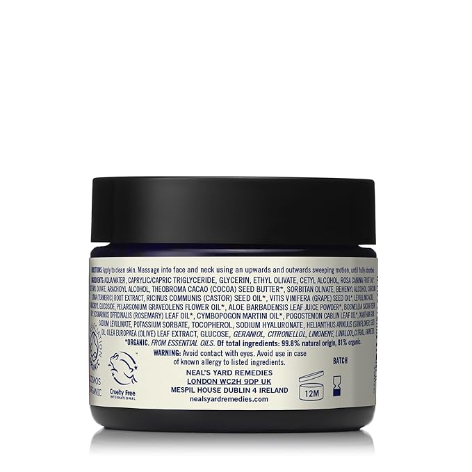 Neal's Yard Wild Rose Glow Day Cream, Hydrating & Revitalizing with Hyaluronic Acid, Moisturizes, Smooths & Plumps, 50 mL