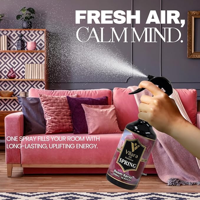 Room Spray Freshener - Long-Lasting Luxury Scents - Room and Linen Spray for Bedding, Sheets, Fabric, Furniture for Aromatherapy - 10.14 fl oz (Spring)
