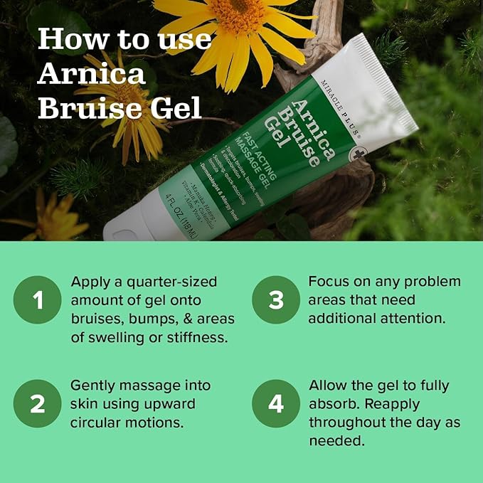 Miracle Plus Arnica Cream Bruise Relief Lotion + Arnica Gel For Bruising And Swelling On Skin | Extra Strength Vitamin K Cream With Horse Chestnut | Moisturizing Bruise Formula Skin Care Gel, 2pc Set
