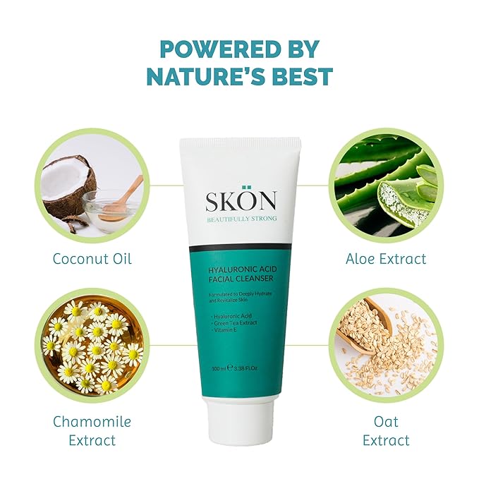 Skön Beautifully Strong Hyaluronic Acid Facial Cleanser – Gentle Hydrating Face Wash for Deep Cleansing & Collagen Boost – For All Skin Types – 100ml