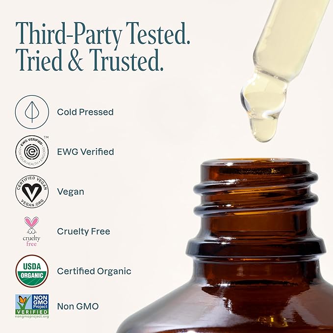 Cliganic Organic Argan Oil, 100% Pure | for Hair, Face & Skin | Natural Cold Pressed Carrier Oil, Imported from Morocco