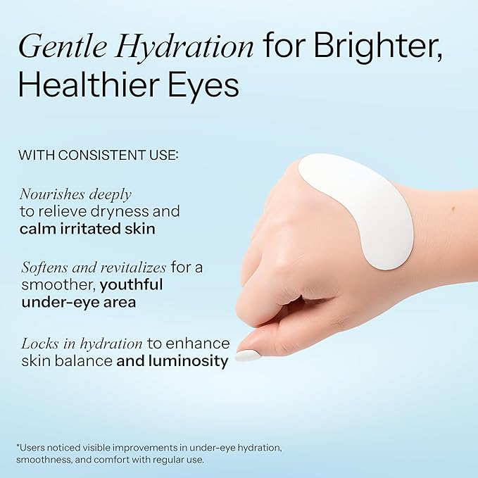 Under Eye Patches with Hyaluronic & Ceramide- Dermatologist Tested Korean Eye Gel Patches for Dark Circles & Puffiness -Illuminating & Wrinkle Reducing Formula for Brighter Eyes - 5 Pairs
