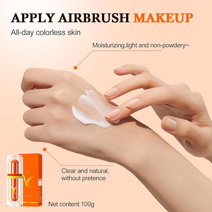 Fivefold Vitamin C Face Cream Brightens and Conceals, 2025 New Moisturizing Cream, Premium Face Serum for Daily Use, Lightweight Concealer Cream for Office, Brightening Moisturizer for Women (3)
