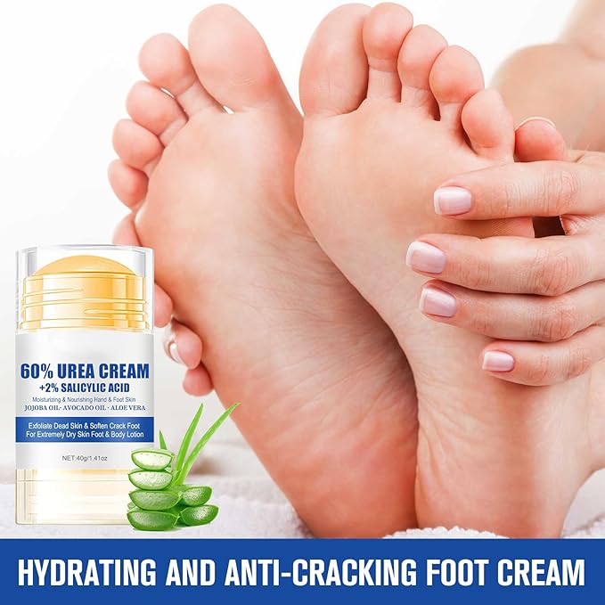 60% Urea Cream + 2% Saliculic Acid, 60 Percent for Feet Maximum Strength Cream, Moisturizing & Nourishing Hand & Foot Skin, for Extremely Dry Skin Foot & Body Lotion (3PCS)