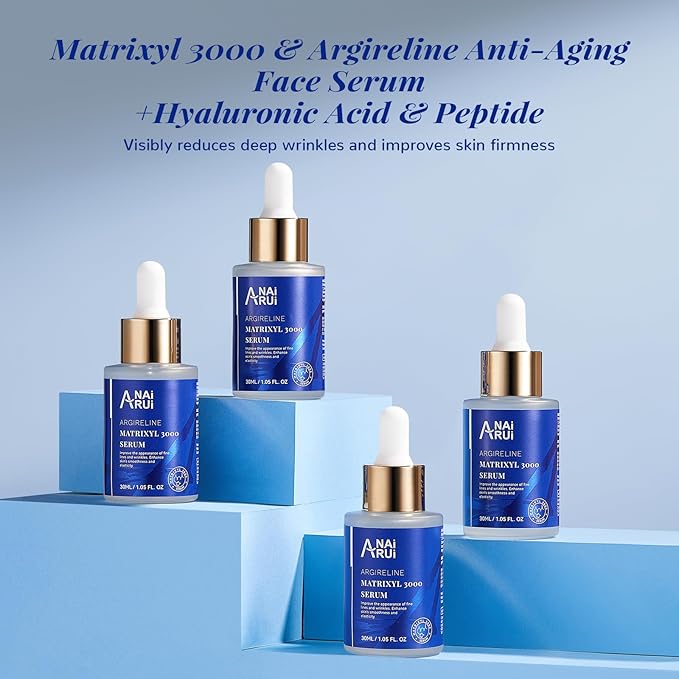 ANAI RUI Matrixyl 3000 + Argireline Serum with Hyaluronic Acid - Reduce Fine Line - Facial Skin Serum,Peptide Complex Serum1.05 Fl.oz
