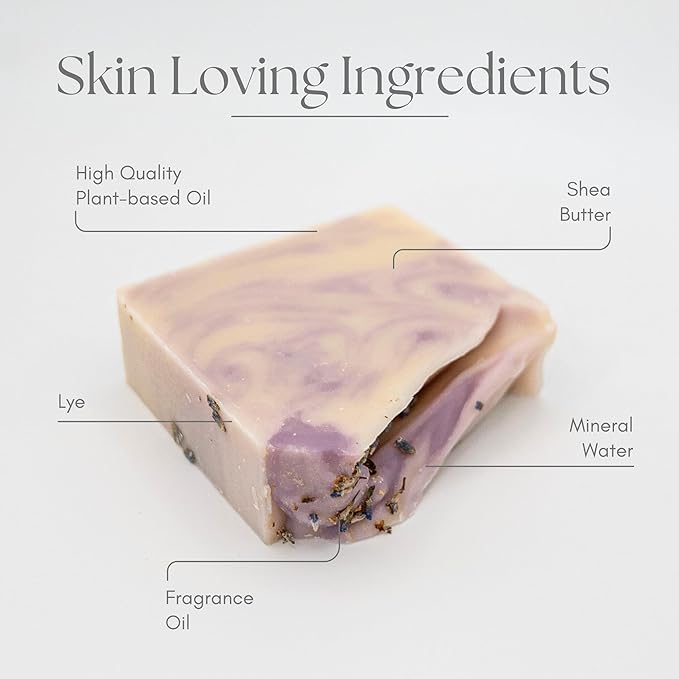 Handcraft Cold-Process Soap Bar, Lavender Scent (1 pack,) Handmade Body and Face Soap For Men And Women, Vegan, Cruelty Free, Made in USA, 4.2oz - Fresh Collection