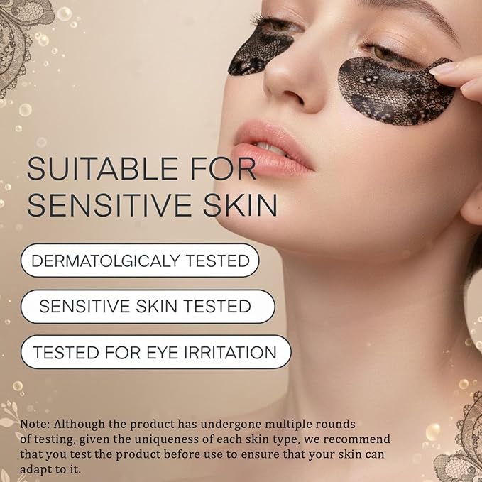 Under Eye Patches(24 Pairs),Lace Eye Mask for Puffy Eyes and Dark Circles,Collagen Skin Care Products,Hydrating, Smoothing, Brightening,Anti-Aging Eye Patch for Under Eye Bags
