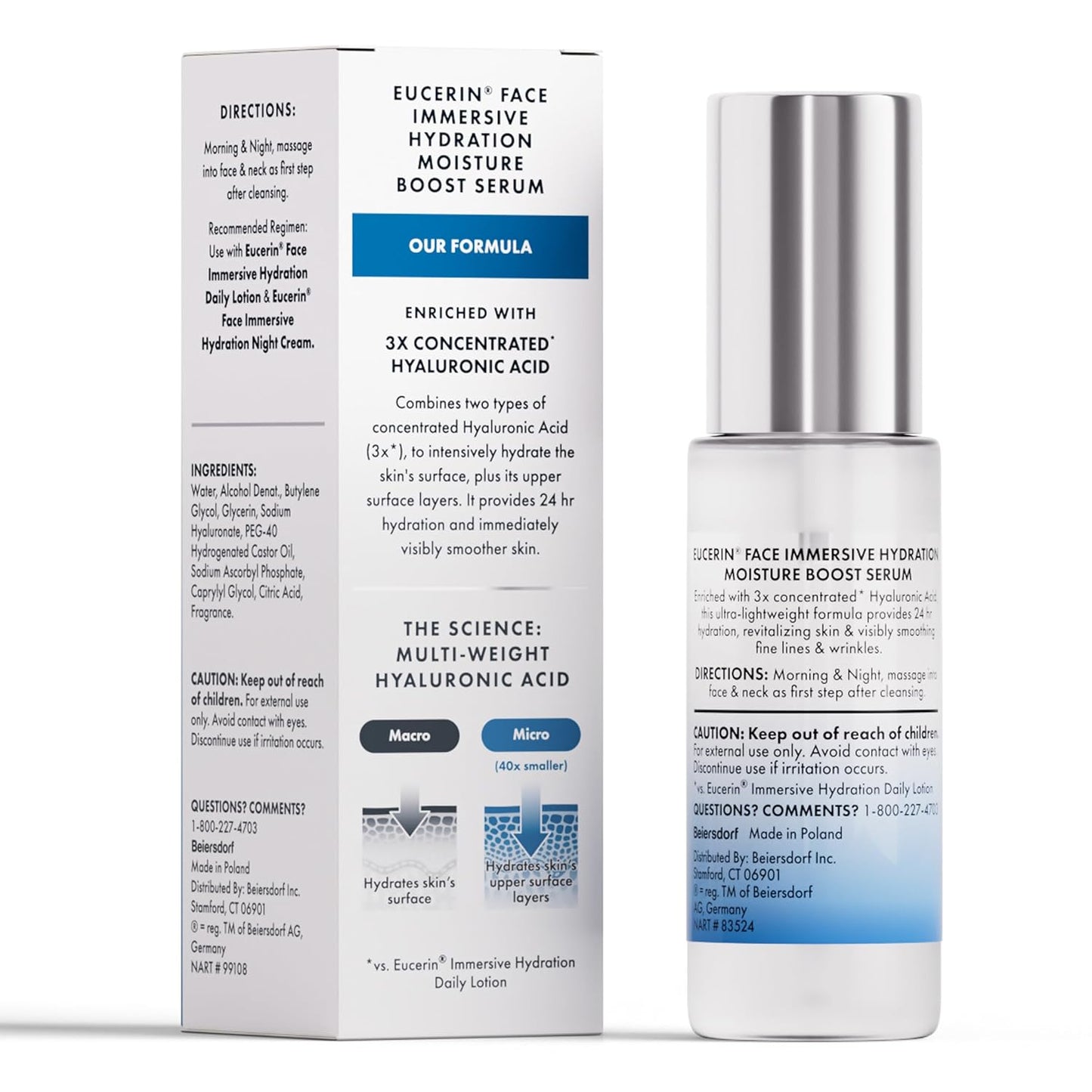 Hydrating Hyaluronic Acid Face Serum – Lightweight Anti-Aging Moisture Booster for Fine Lines & Wrinkles – Daily Facial Serum for All Skin Types, 1 Fl Oz