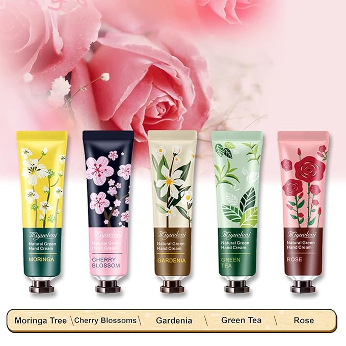 5 Pack Hand Cream For Chapped Hands,Natural Botanical Fragrance Hand Lotion,Mini Hand Cream For Working Dry Hands,Moisturizing Travel Size Hand Cream Set with Natural Botanical For Women-30ml(Floral)