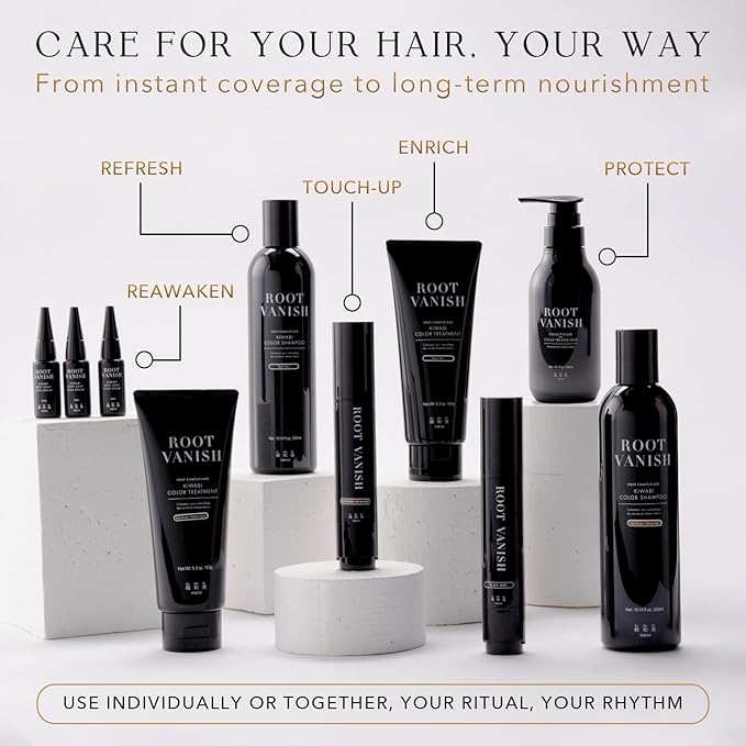 KIWABI Hair Color Shampoo for Gray Coverage – Gradual, All Natural Hair Dye Shampoo for Women & Men – Hydrating, Sulfate-Free, Ammonia-Free, Vegan Scalp Care with 31 Botanicals (Light Brown)