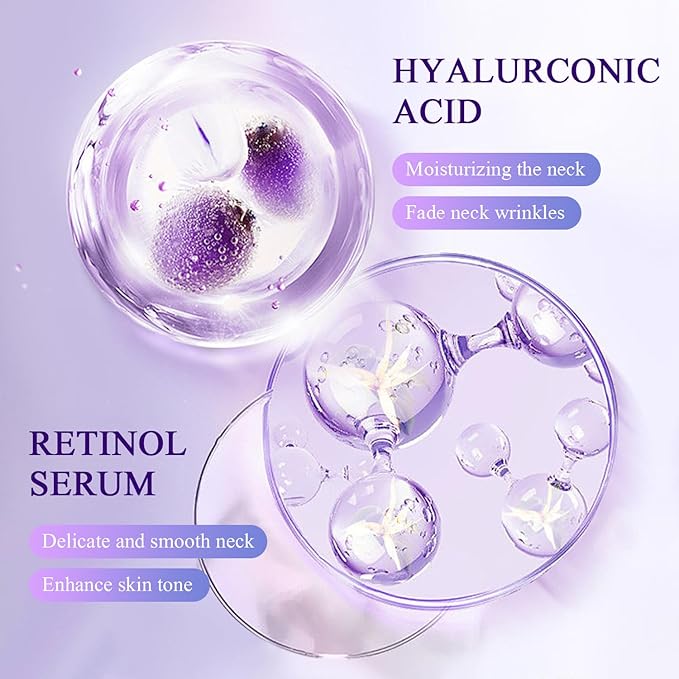 2Pcs Neck Collagen Cream with Roller,Lift Neck Firming Cream, for Tightening and Firming Sagging Skin, Moisturizing Body Cream Reduces the Look of Fine Lines and Wrinkles