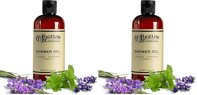 C.O. Bigelow Lavender Peppermint Shower Gel, Moisturizing Body Wash with Lavender & Peppermint Essential Oils, 10.14 Fl Oz (Pack of 2)