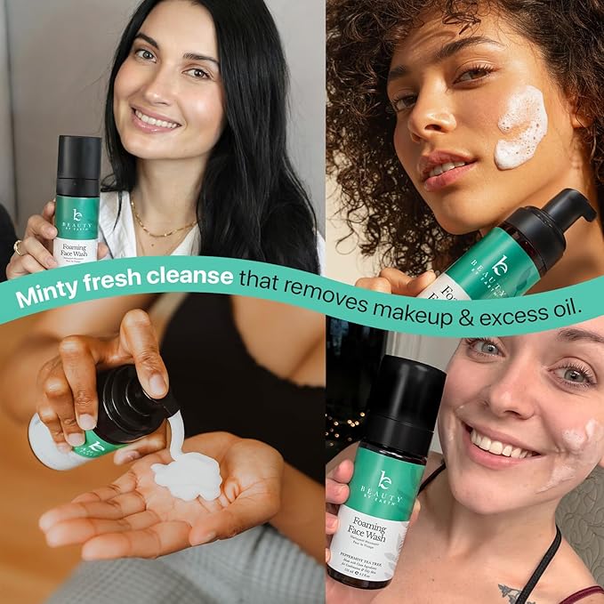 Foaming Face Wash Cleanser โ Made in USA with Hydrating Natural & Organic Vegan Ingredients, Gentle Non-Toxic Daily Facial Wash for Sensitive, Oily & Blemish Prone Skin for Women, Men & Teens