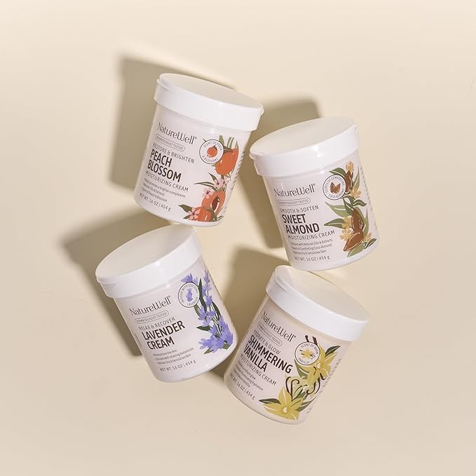 NATURE WELL Shimmering Vanilla Hydrate & Glow Moisturizing Cream For Face & Body, Intensely Nourishing & Softening, Delivers A Sparkling Radiance & Illuminating Hydration, Pack of 2 (16 Oz Each)