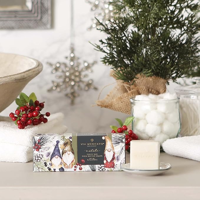 Via Mercato Natale Winter Woods Holiday Collection, Soap Gift Set, Assorted Scents