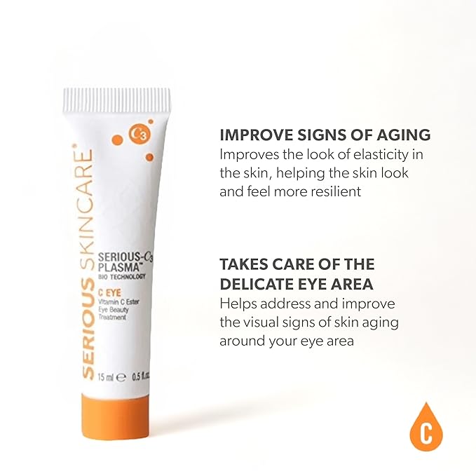 Serious Skincare Serious-C3 Plasma Vitamin C Day Trio - C Cream Daytime Moisturizer SPF 30 2 oz, Vitamin C Serum Skin Conditioner 1 oz. and C-Eye Treatment 0.5 oz.- For Smooth Radiant Skin