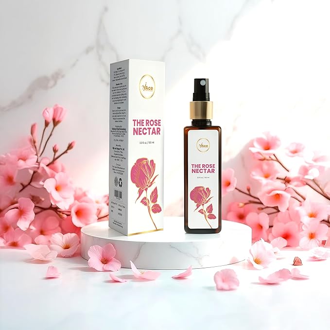 My Ace Rose Nectar Face Mist – Hydrating & Refreshing Rose Water Spray with Niacinamide & Licorice Extract | Soothes, Tones & Brightens Skin | Alcohol-Free Natural Face Toner – 3.38 fl oz