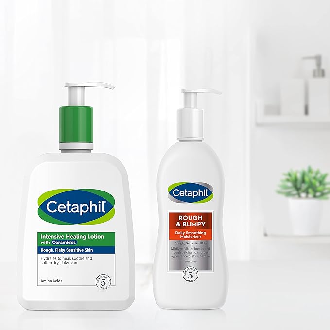 Cetaphil Daily Smoothing Moisturizer for Rough and Bumpy Skin | 10 fl oz | For Sensitive Skin | Urea Cream Hydrates and Exfoliates to Smooth Skin | Fragrance Free | Dermatologist Recommended