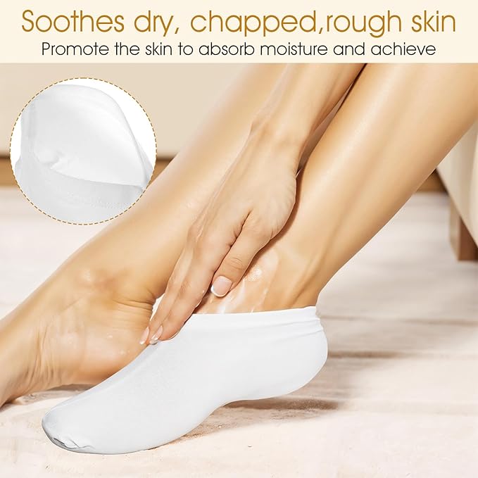 Cracked Heel Repair Socks - 6Pairs Moisturizing Heel Socks for Cracked Heels Moisturizer Spa Sock for Dry Cracked's Feet Overnight, Foot Care Lotion Sock for Women (US Szie 7-9)