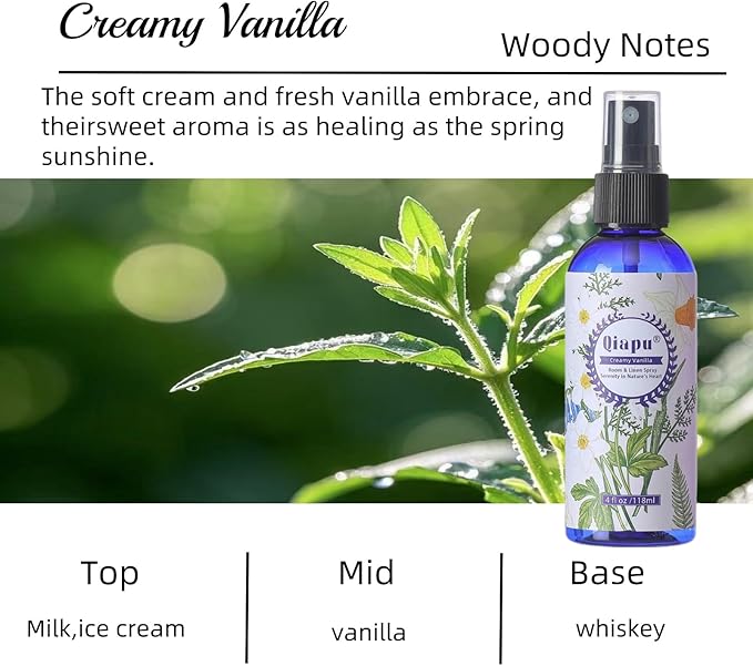 Natural Bedroom Linen Spray Scented Room Mist with Plant Extracts Long Lasting Freshness for Sheets, Pillows & Curtains – 4oz(4Bottle)