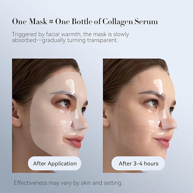 Collagen Face Mask with Real Deep Bio-Collagen for Overnight Skin Care, Hydrating, Anti-Wrinkle, Lifting, 30g x 4ea