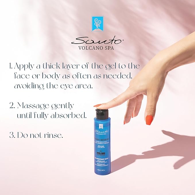 Volcanic Water Gel 100ml โ Soothing & Hydrating Hydro Gel Moisturizer for Face & Body โ Reduces Redness, Itchiness, Irritation and Sunburn