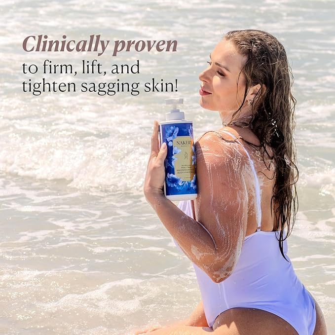 Nakery SkinRecovery Relax + Repair Magnesium Body Wash, Face Wash and Facial Cleanser with Dead Sea Salt, Epsom Salt, Magnesium Gel, Serum Infused Formula, Hydrates and Soothes, 1 Liter, Made in USA