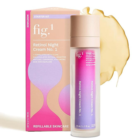 Fig.1 Retinol Night Cream | Face Hydrating Moisturizer With Retinol & Squalane | Night Cream For Women With Sensitive Skin | Dermatologist Tested Wrinkle Reduction | 50ml / 1.7 fl oz