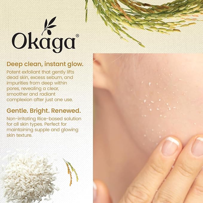 White Rice Peel Shot Ampoule, White Rice Exfoliant, Rice Exfoliator for Face & Soft Peel, Removes Dead Skin Cells for a Brighter, Softer & Hydrated Complexion, For All Skin Types, 90 mL