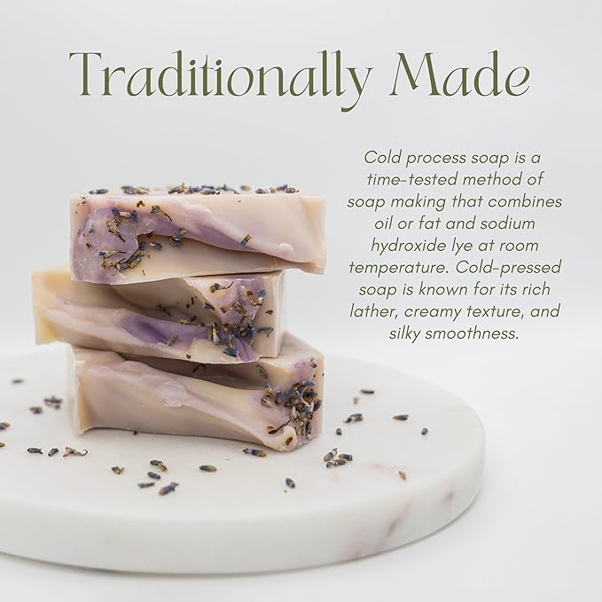 Handcraft Cold-Process Soap Bar, Lavender Scent (1 pack,) Handmade Body and Face Soap For Men And Women, Vegan, Cruelty Free, Made in USA, 4.2oz - Fresh Collection