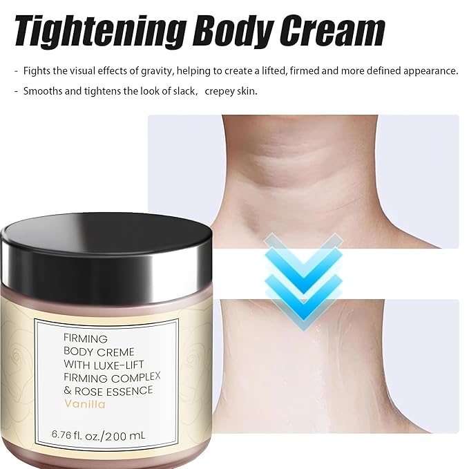 Champagne Lift Body Creme – Luxe-Lift Firming Complex & Pink Pepperslim for Tightened, Hydrated Skin (Sweet Almond Coconut)