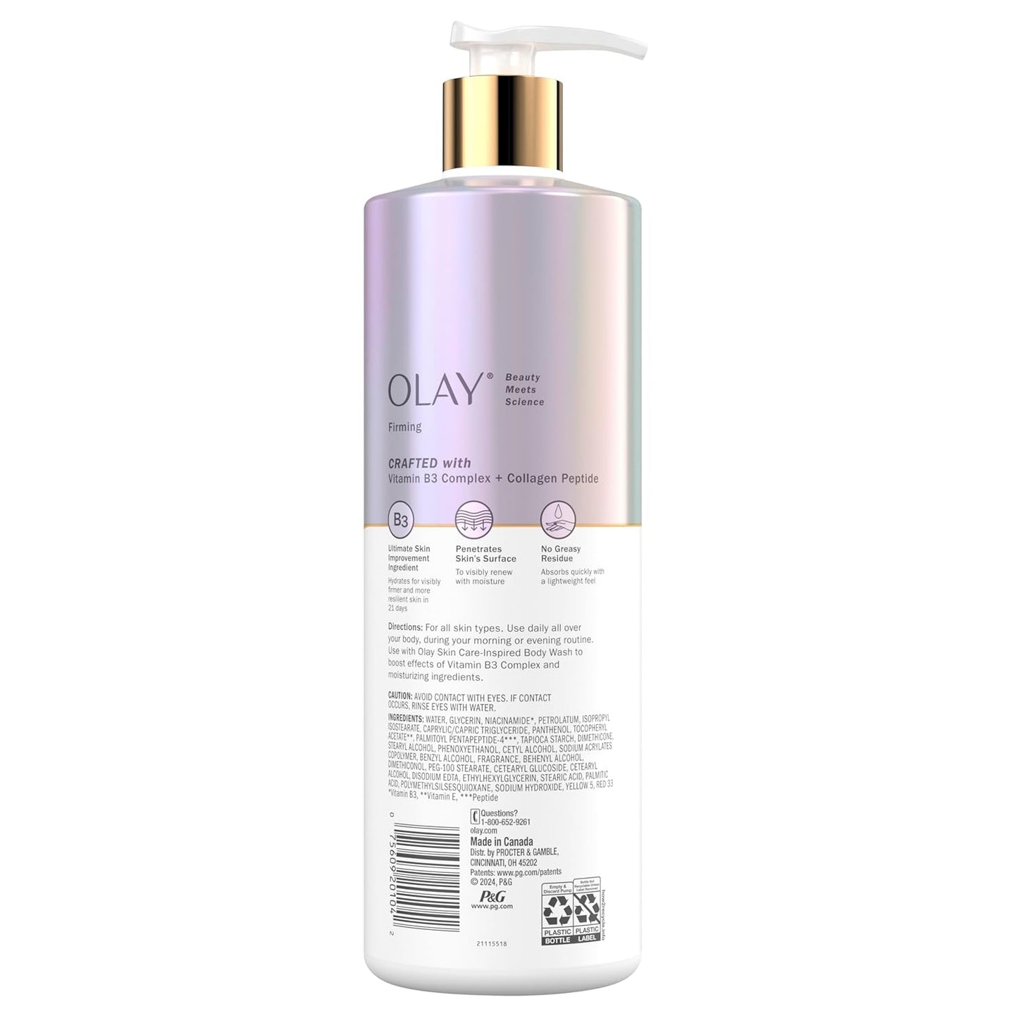 Silky Skin Hydrating Body Lotion – Gentle Firming Cream with Collagen Drops & Vitamin B3 for Everyday Use