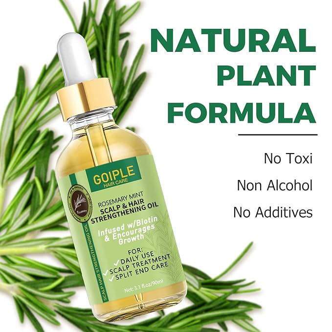 WOZUTUNT Rosemary Oil for Hair Growth, 3.1 FL OZ, Pure Natural Scalp Oil with Essential Oils, Nourishing Treatment for Split Ends, Dry Scalp