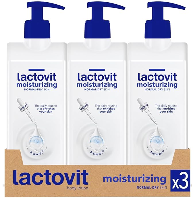 Lactovit | Moisturizing Body Lotion | Nourishing Care for Normal & Dry Skin | With ProLactiC10, Collagen & Elastin Booster | Smooth & Youthful Skin | Dermatologist Recommended | 3 x 400 ml