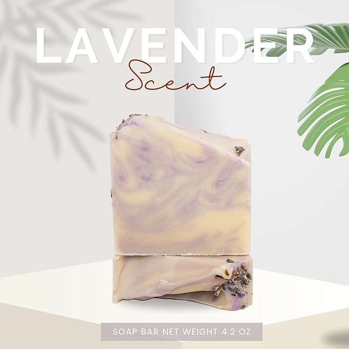 Handcraft Cold-Process Soap Bar, Lavender Scent (1 pack,) Handmade Body and Face Soap For Men And Women, Vegan, Cruelty Free, Made in USA, 4.2oz - Fresh Collection
