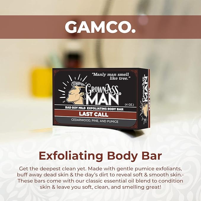 Grown Ass Man Co. Body Bars (Mild Exfoliating Variety Pack, 3-Pack)