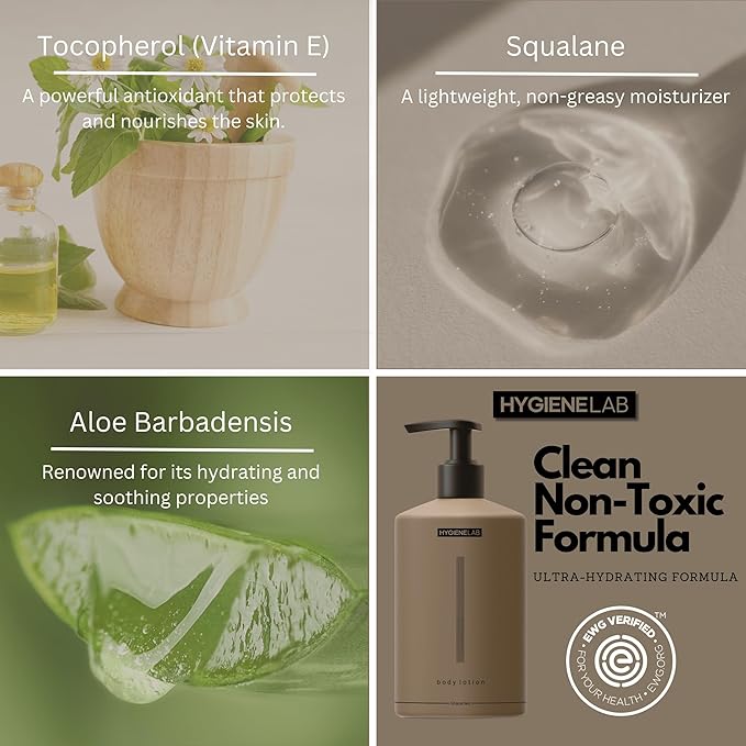 Body Care Trio-EWG Verified Body Wash+Fragrance-Free Body Lotion+Deodorant, Non-Toxic, Sulfate-Free, Gentle for All Skin Types