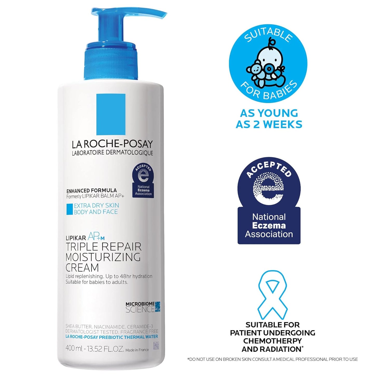 π§ La Roche-Posay Lipikar AP+ Triple Repair Moisturizing Cream β Face & Body Lotion for Dry, Sensitive Skin with Shea Butter & Niacinamide