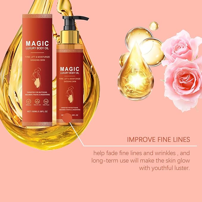 Magic Body Firming Oil, Deep Hydration & Anti-Wrinkle, Boosts Skin Elasticity, Lightweight Fast-Absorbing, Non-Greasy Formula for Glowing Skin – All Skin Types (1)