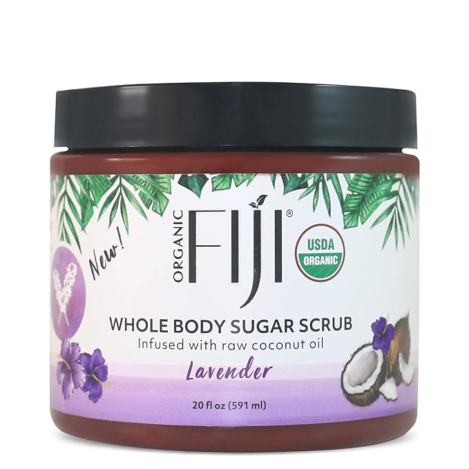 Whole Body Scrub - Infused with Coconut Oil, Exfoliating Sugar Scrub for Smooth and Soft Skin, Exfoliates & Restores Skin's Natural Biosphere, Lavender 20 oz
