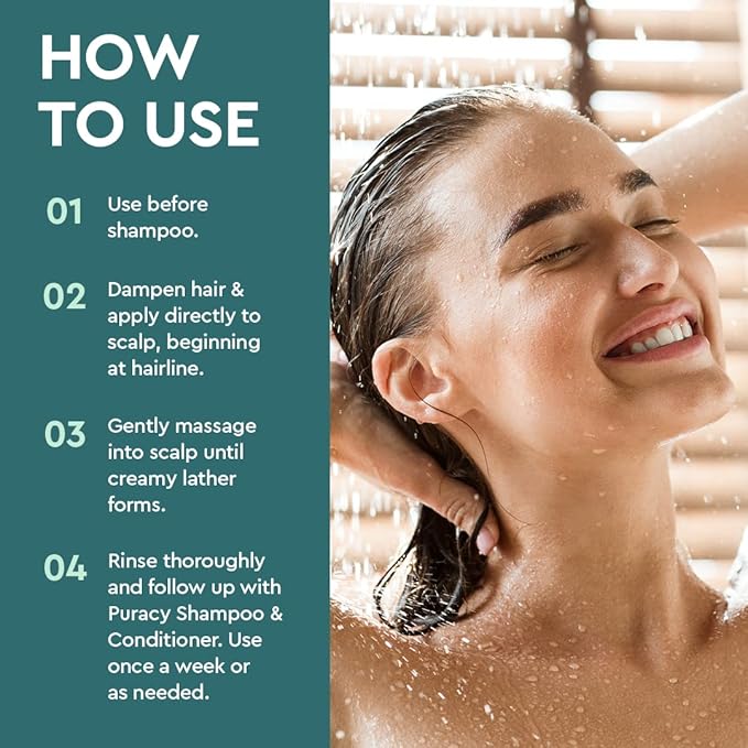 Puracy Scalp Scrub, 99.96% Natural Scalp Exfoliator, Hair Scrub, Scalp Exfoliator Scrub, Scalp Treatment, Scalp Cleanser, Dry Scalp Treatment, Scalp Care, Scalp Shampoo, Itchy Scalp Shampoo - Mint