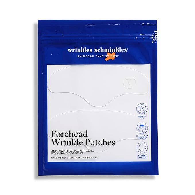Wrinkles Schminkles Forehead Wrinkle Patches - Reusable Silicone Smoothing Pads for Brow Lift, Wrinkle Smoothers, Reduce Frown Lines & Face Lift (2 Pack)