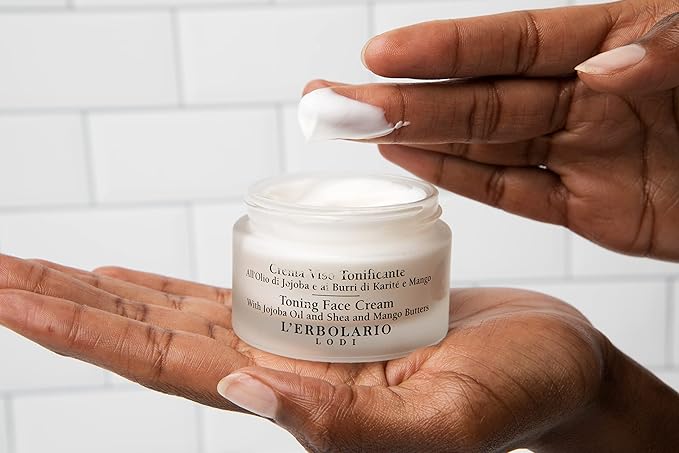 L'Erbolario Toning Face Cream - Face Moisturizer with Jojoba Oil, Shea Butter - Nourishing Day and Night Facial Moisturizer for All Skin Type - 1.6 oz