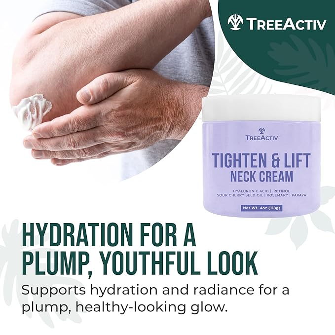 Neck Firming Cream with Hyaluronic Acid, Collagen and Cupuacu Butter Firming Lifting Neck Cream for Wrinkles and Crepe Skin Neck Wrinkle Cream and Moisturizer for Smoother-Looking Skin (4oz)