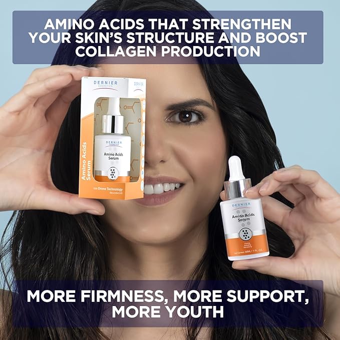 Dernier Amino Acids and Vitamin B5 Face Serum – Anti-Aging Night Serum Collagen for Women & Men Hydrating Revitalizing Improves Skin Firmness Elasticity Laxity Thickness and Reduces Wrinkles (1 fl oz)