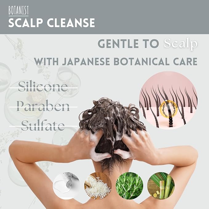 Botanist Keratin Hair Treatment for Women & Men, Itchy Scalp Treatment by Shea Butter, Glycerin, Vitamin E & Lecithin, Organic Conditioner by Japan, Sulfate Free, GRAPEFRUIT & SAGE, 16.2 Fl Oz