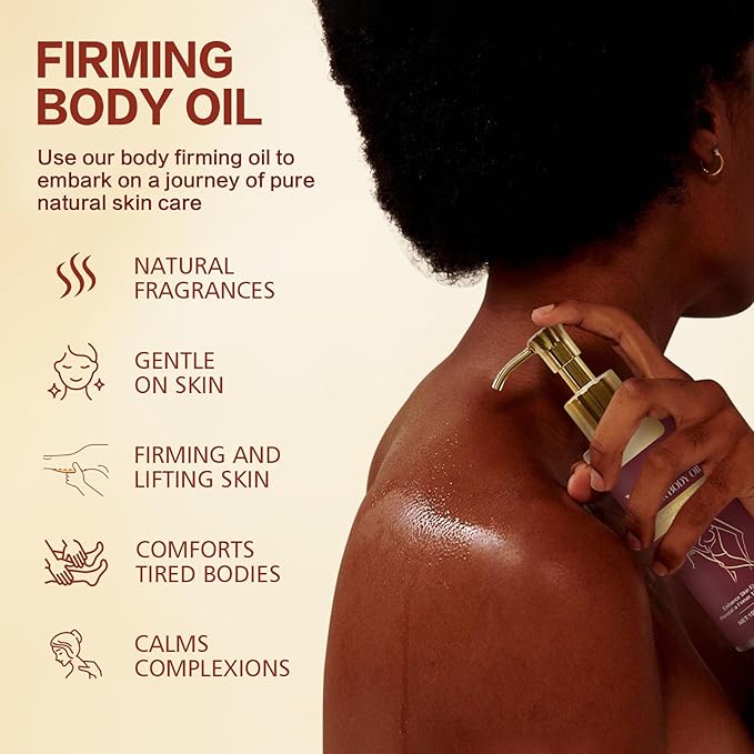 Body Firming Oil, Natural Botanicals Firming O il for Women, Fast-Absorbing with Cactus Extract & Camellia Oil, Vitamin E, Targets Abdomen/Thighs(2PCS)