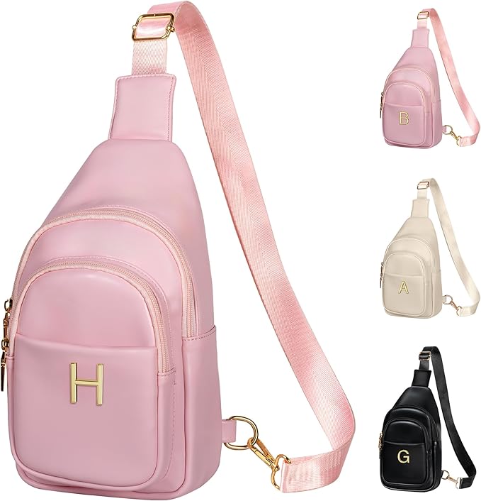 Birthday Gifts for Women Teen Girls, Initial Crossbody Sling Bag, Travel Purse for Women, Friends Sister Gifts