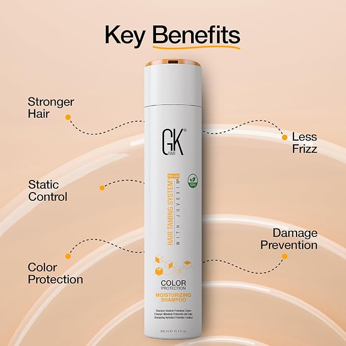 Global Keratin GKhair Moisturizing Shampoo Color Protection (300ml/ 10.1 fl.oz) | Organic Oil Extracts - Sulfate, Paraben Free Shampoo for Women, Men - All Hair Types