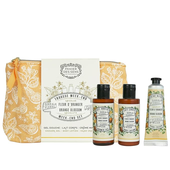 Panier des Sens β Orange Blossom Set for Women β Body Lotion + Shower Gel + Hand Cream - Birthday Gift for Her - Body Care Kit with 96% Natural Ingredients β Self Care Gifts for women